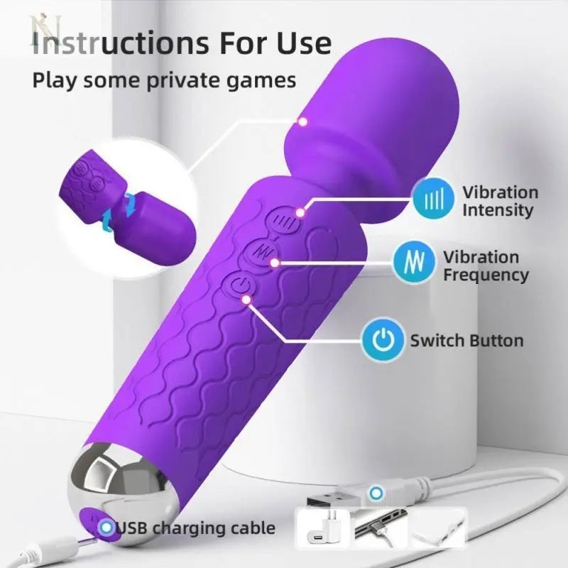 Rechargeable Wand Vibrator – 18-Speed Full Body Massager for Muscle & Personal Use cj
