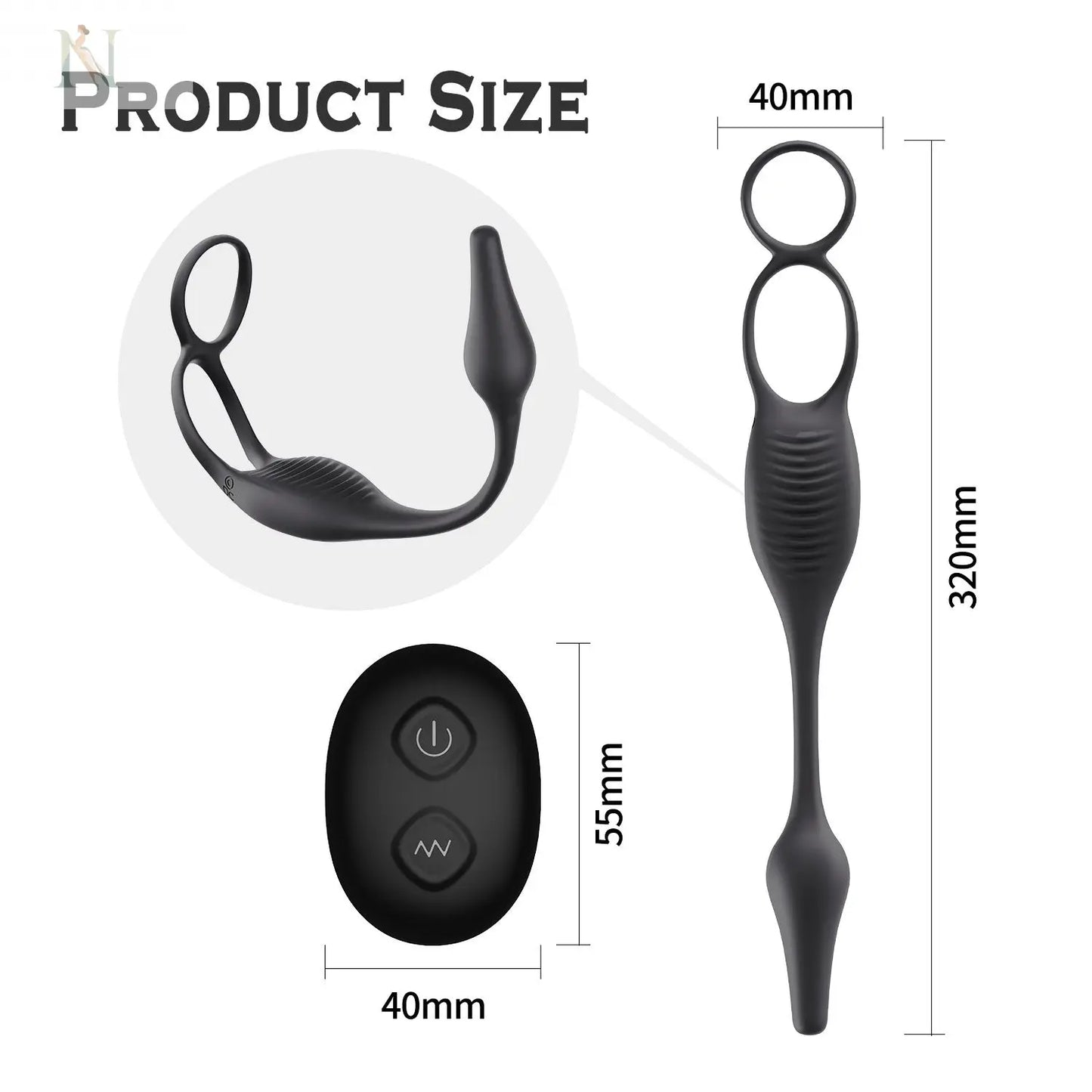 Remote-Controlled Dual Motor Vibrating Penis Ring with Anal Plug – 7 Modes cj