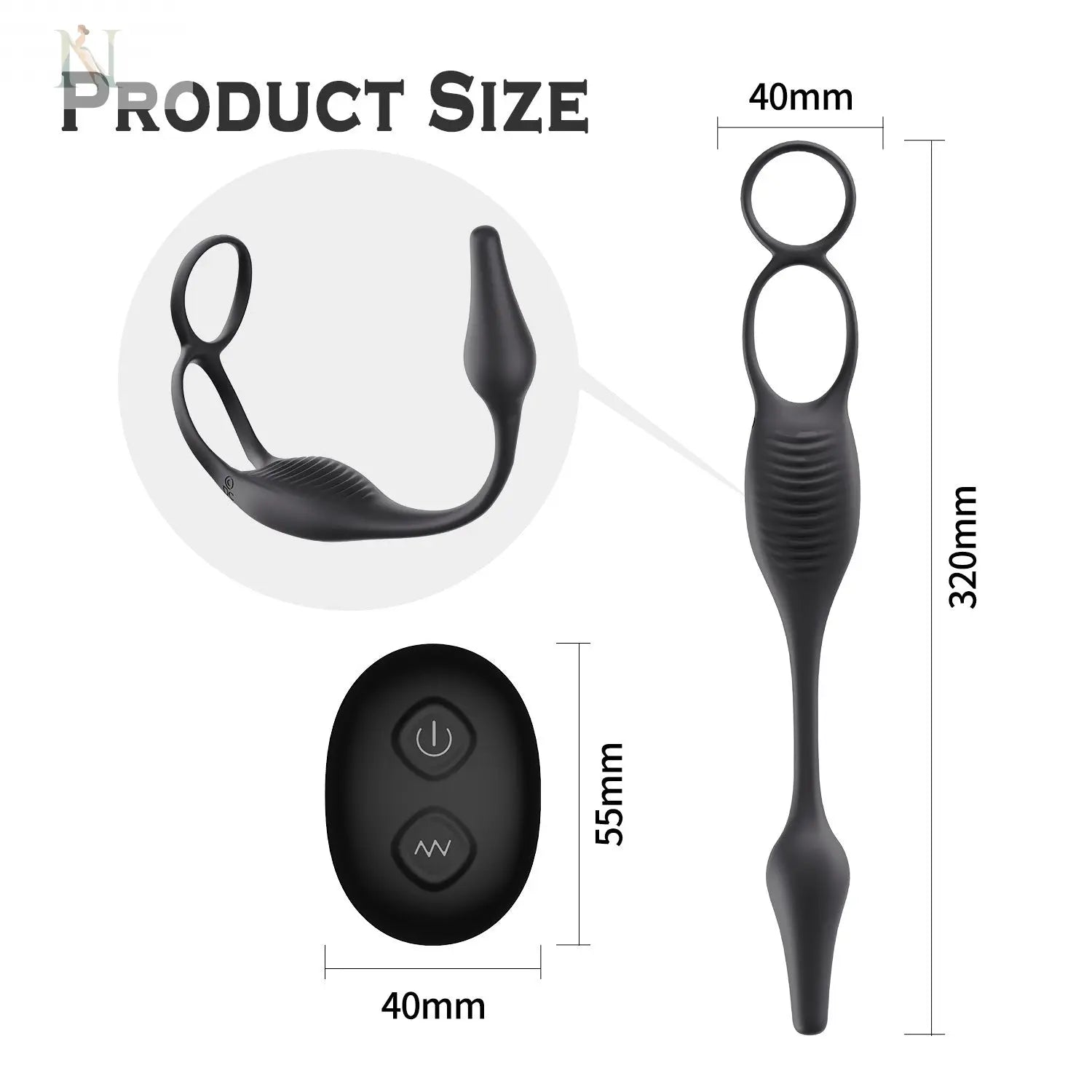 Remote-Controlled Dual Motor Vibrating Penis Ring with Anal Plug – 7 Modes cj