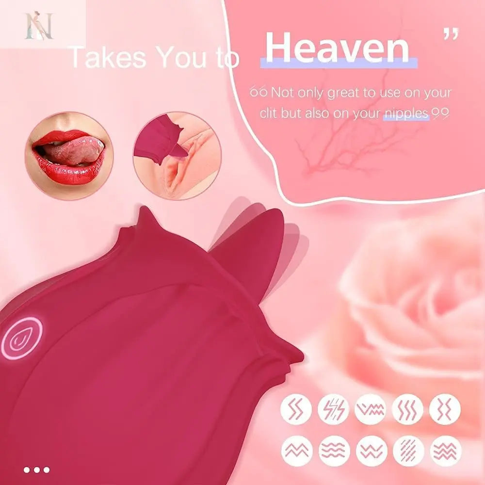 Rose Clitoral Suction Vibrator – 10 Modes, Waterproof & USB Rechargeable cj