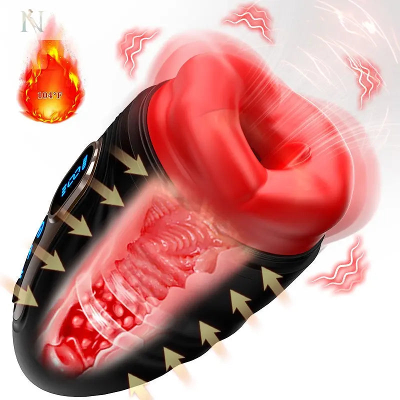 Smart Thrusting Masturbation Cup – Heated Vibration with Oral-Like Texture cj