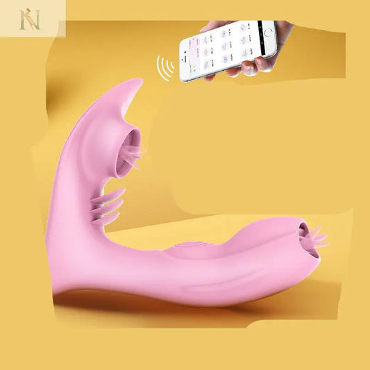 Wearable App-Controlled Clitoral & G-Spot Vibrator – Pink cj
