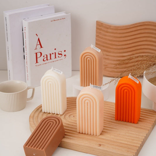 Geometric Arch Modeling Soy Wax Aromatherapy Candle Loving Joy