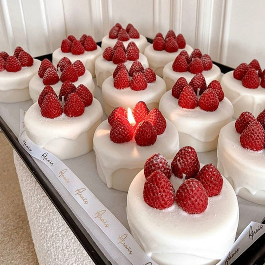Bedroom Strawberry Cake Shape Candle Aromatherapy Loving Joy