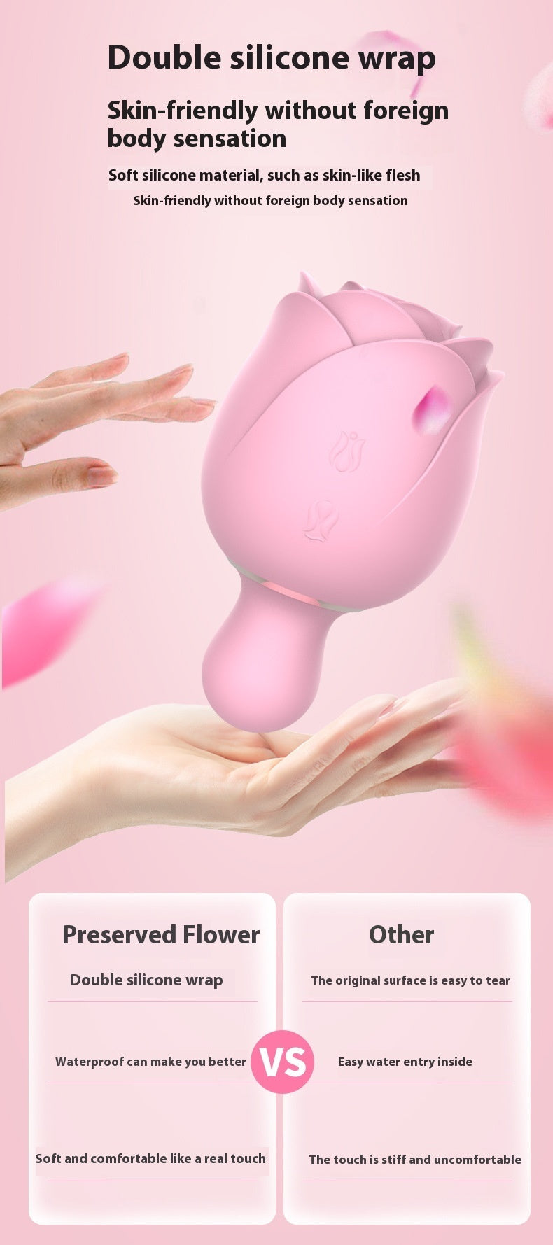 Preserved Flower Clitoral Sucking Vibrator – Rose-Shaped Suction Massager Loving Joy