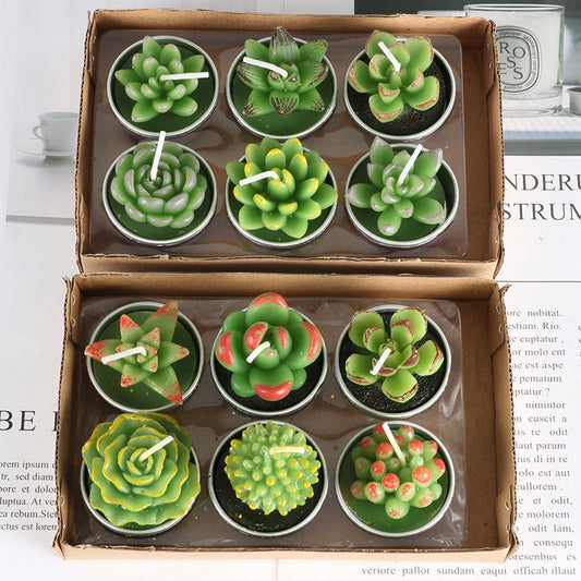 Simulated Succulent Candle Aromatherapy Loving Joy